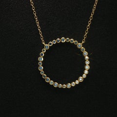 Ippolita Bezel-Set Blue Sapphire Circle Necklace in 18k Yellow Gold