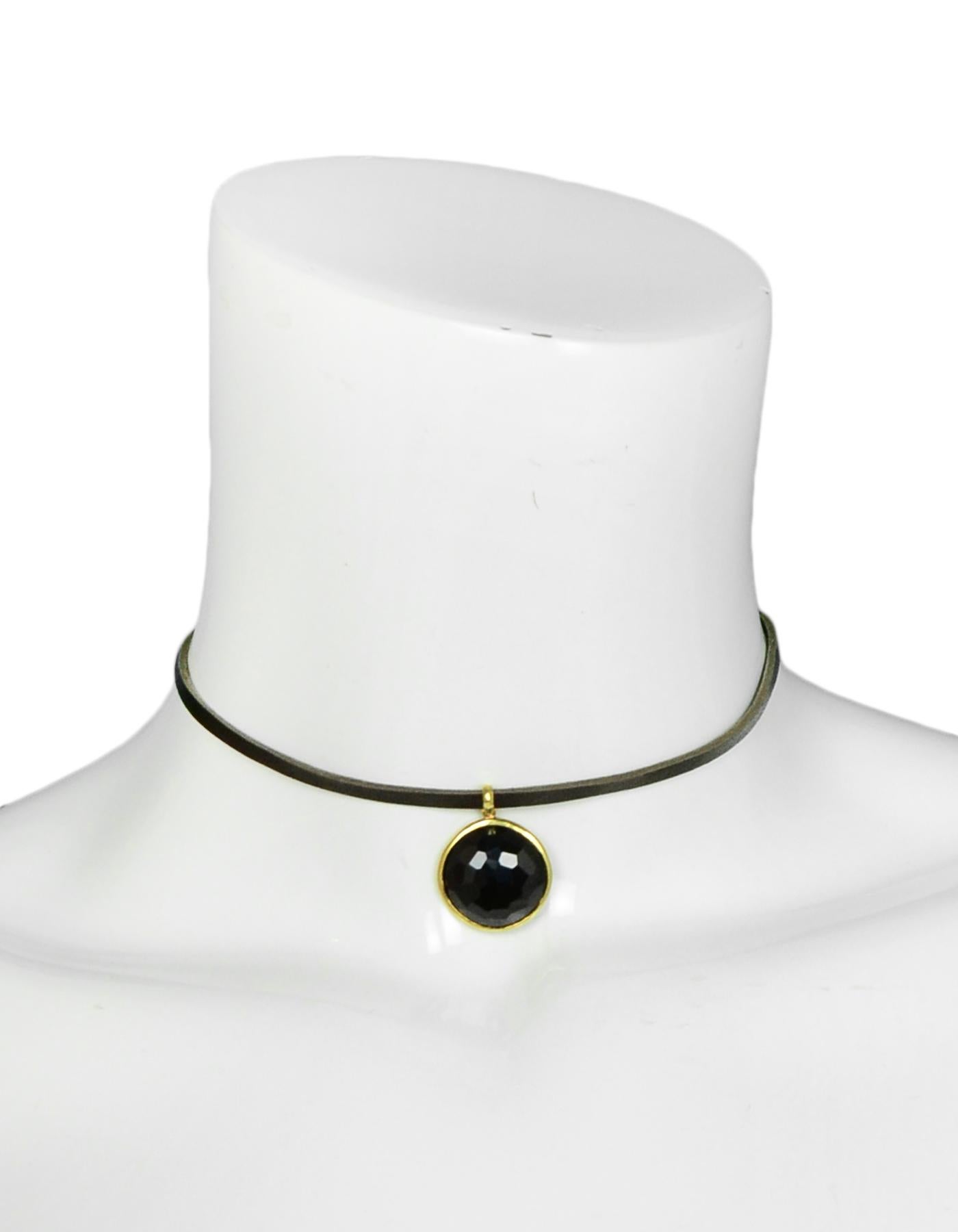 Ippolita Black Onyx Charm Bezel set in 18K Gold
**LEATHER CORD NOT INCLUDED**
Color: Black
Materials: Onyx, 18k Gold
Hallmarks: 