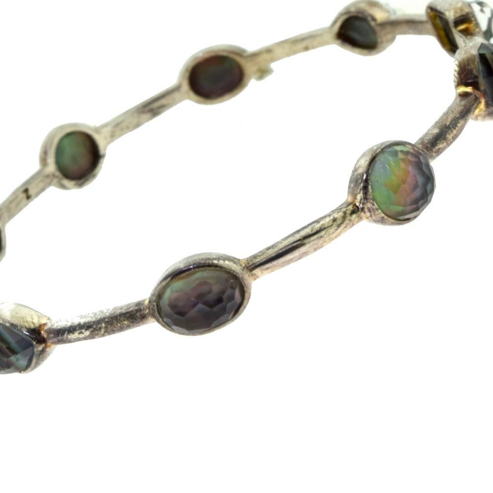 da uomo o donna Bracciale Ippolita Black Rock Candy Multi-Gem Stone in Argento Misto con Cerniera in vendita