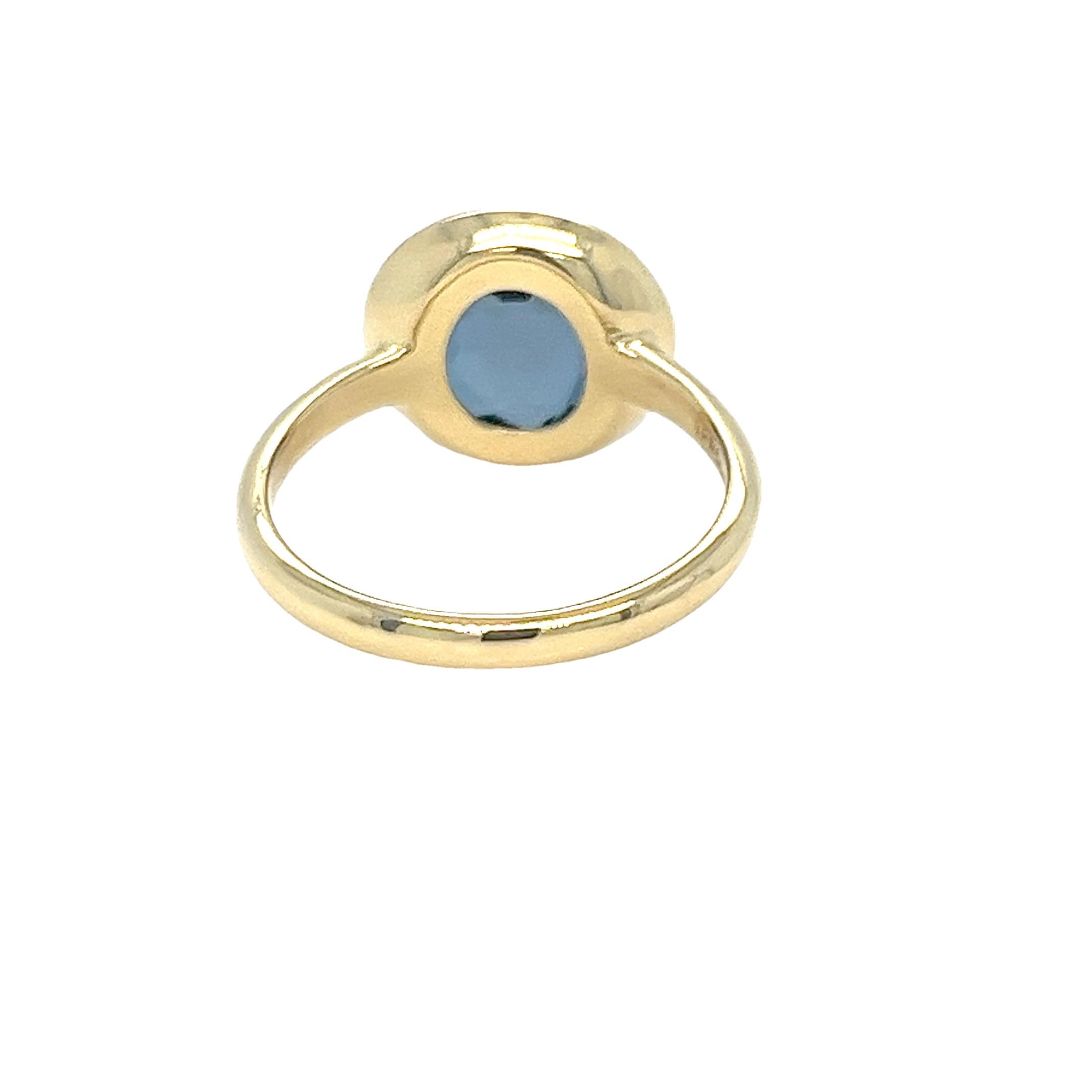Ippolita Blue Topaz Lollipop Ring with Diamond Halo In Good Condition For Sale In Coral Gables, FL