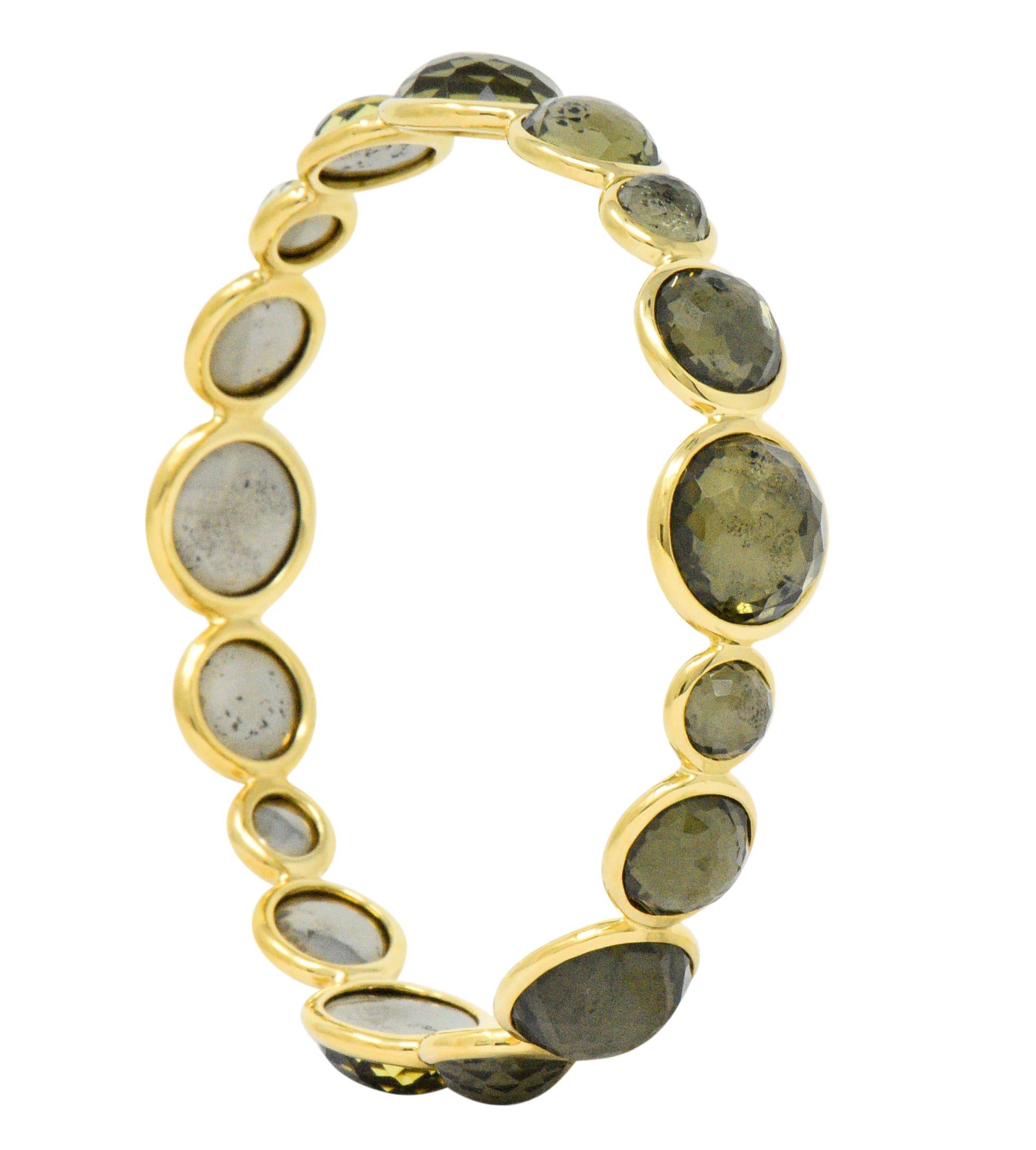 Ippolita Citrine Pyrite 18 Karat Gold Lollipop Bangle Bracelet 1