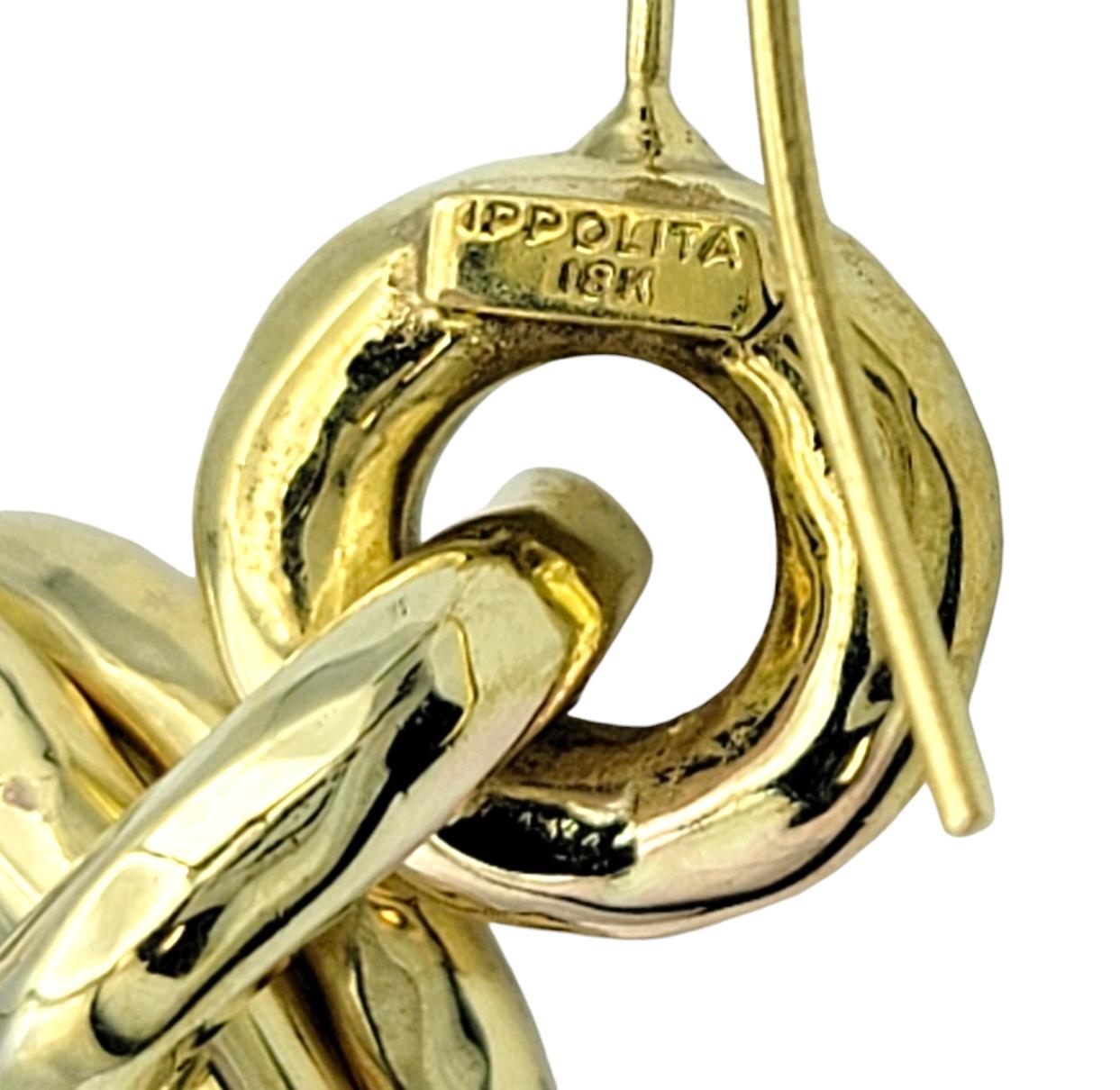 Ippolita Classico Jet Set Hammered Circle 18 Karat Yellow Gold Hoop Earrings 1
