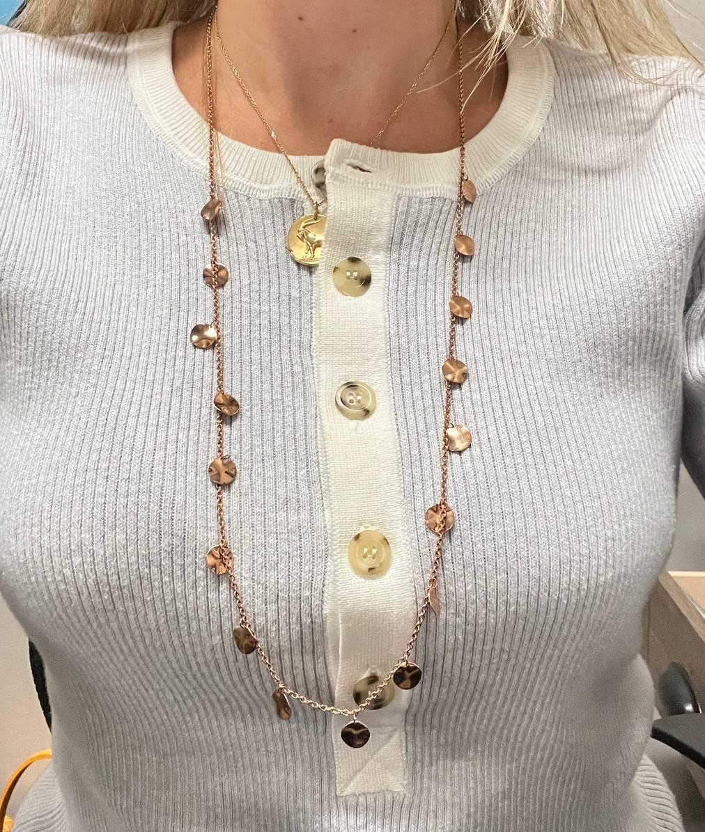 Donna Ippolita Classico Paillette Collana a Stazione in oro rosa e argento sterling in vendita