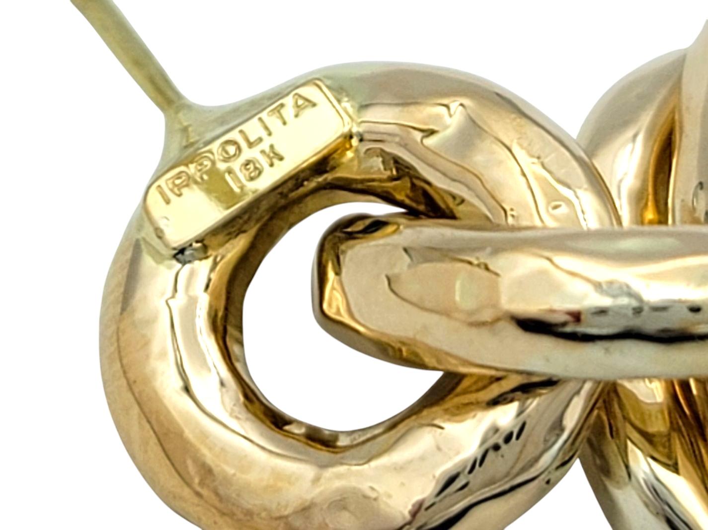 Ippolita Classico - Orecchini a cerchio con getto martellato e penzolante in oro 18 carati In condizioni buone in vendita a Scottsdale, AZ