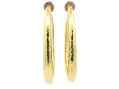 Ippolita Classico Boucles d'oreilles pendantes ovales en or jaune avec finition martelée