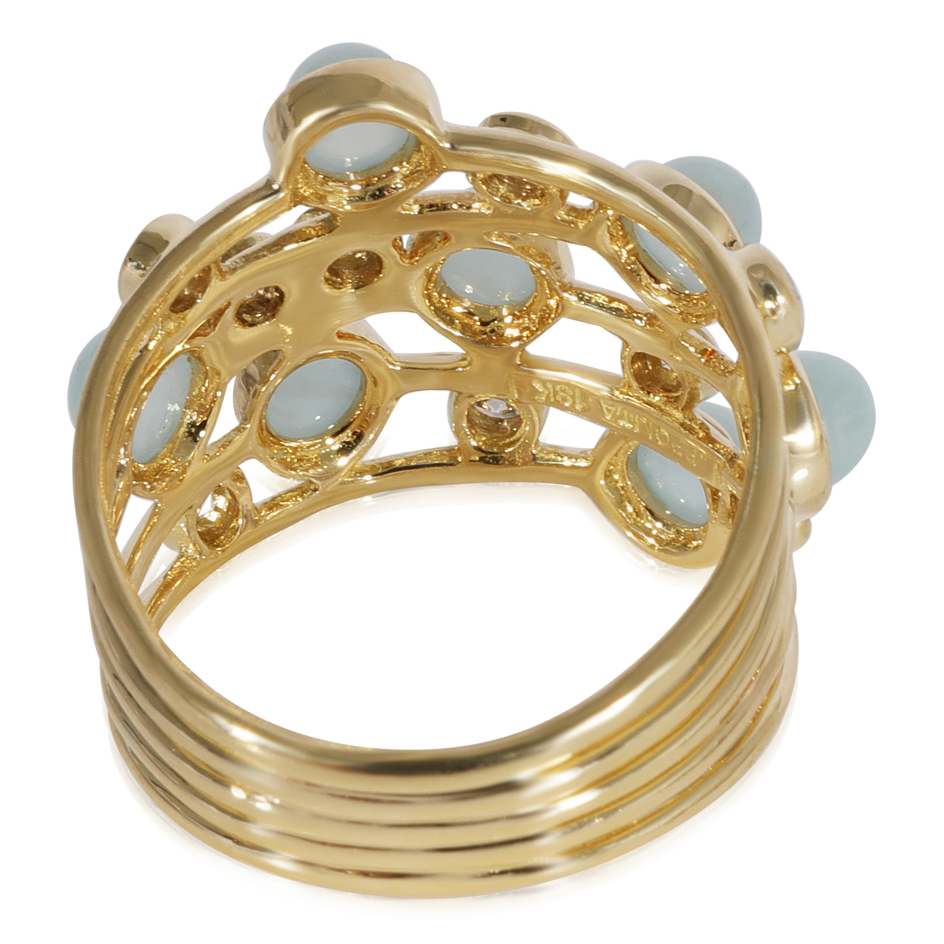 Ippolita Constellation Aquamarin-Diamant-Cluster-Ring aus 18K Gelbgold im Zustand „Hervorragend“ in New York, NY