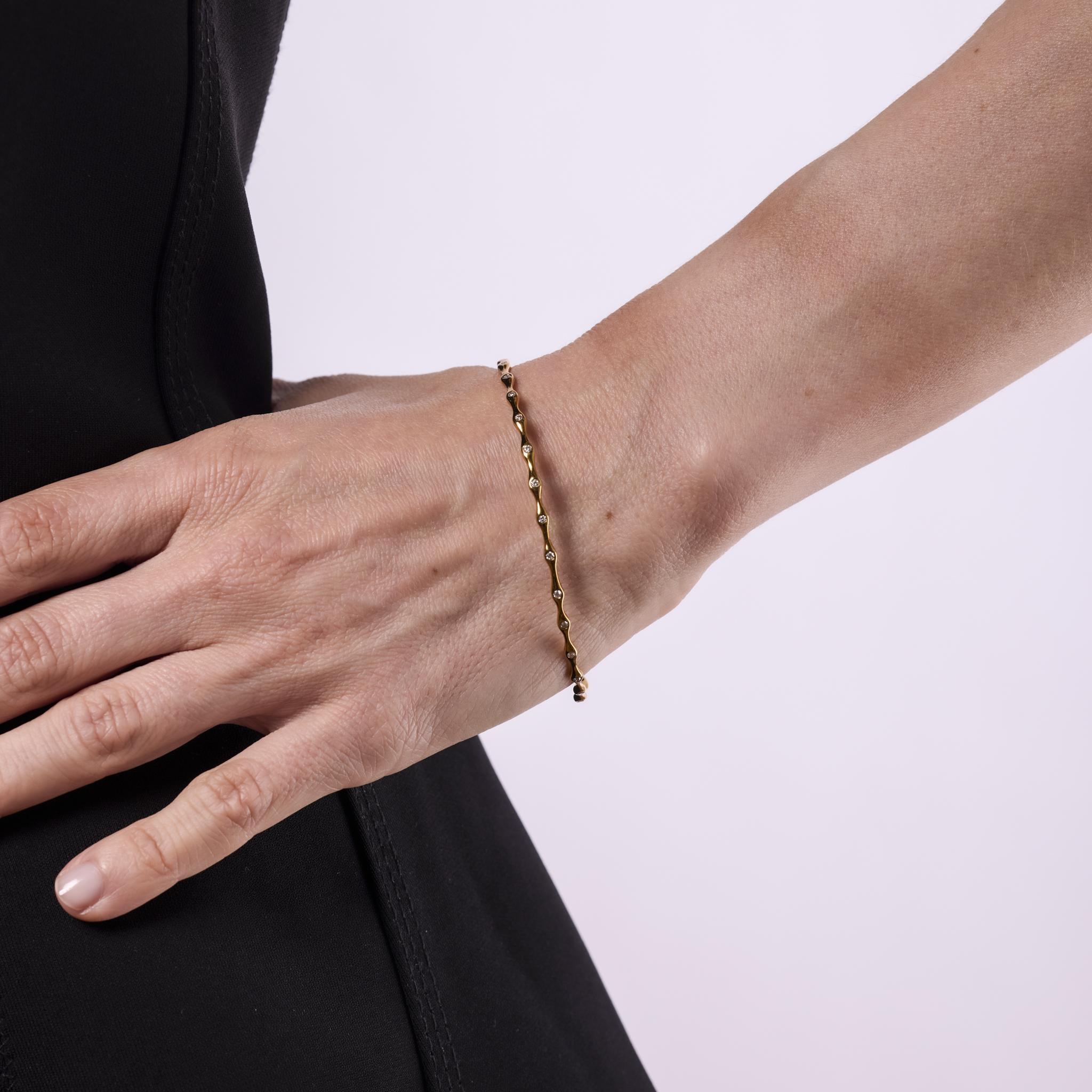 Taille brillant Bracelet Ippolita en or jaune 18 carats et diamants