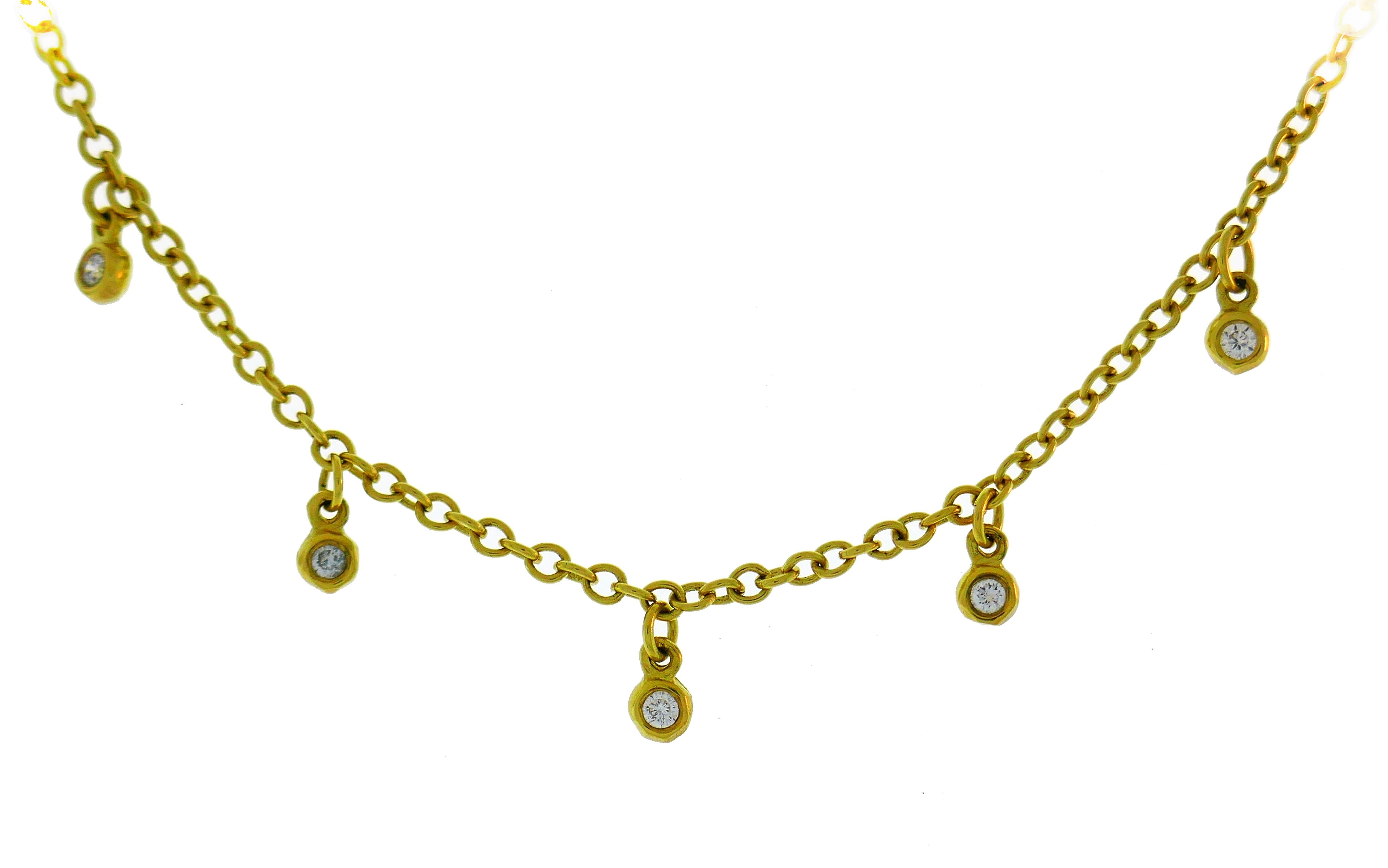 Round Cut Ippolita Diamond Yellow Gold Chain Necklace