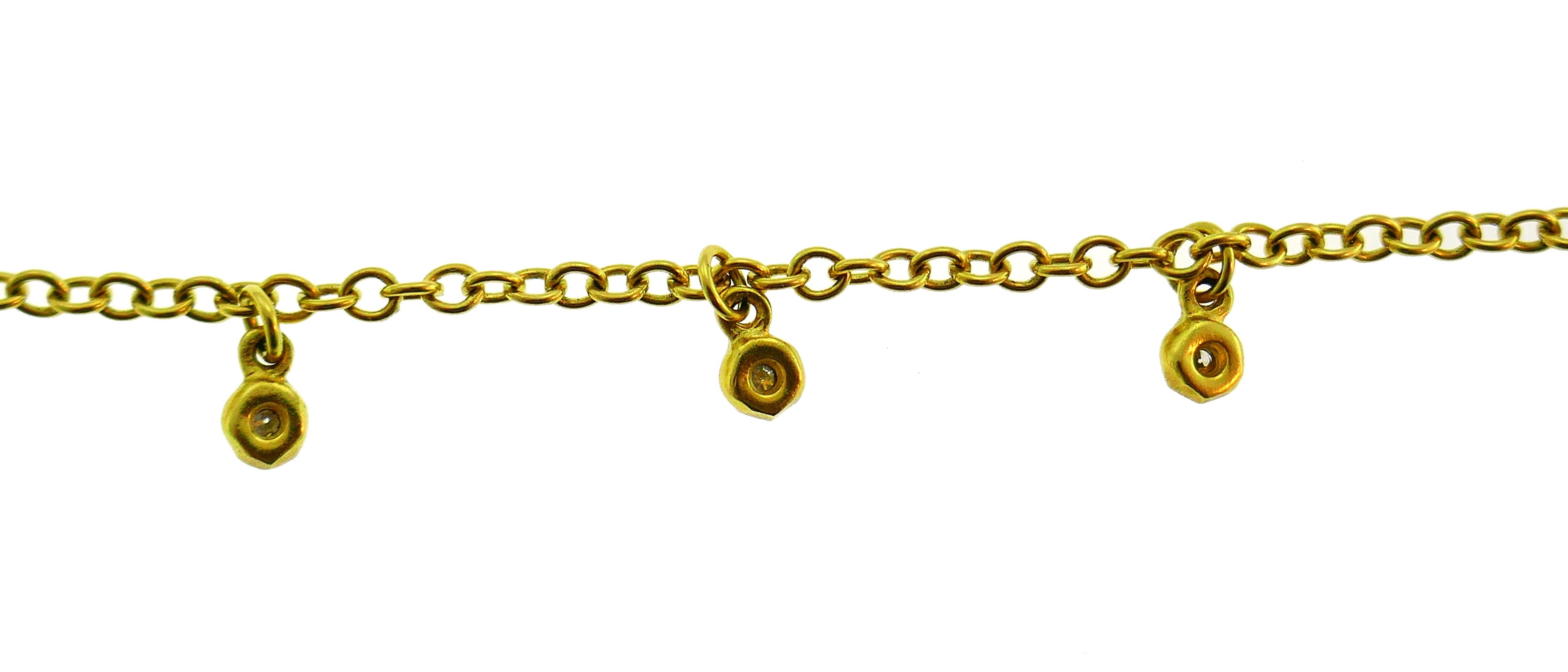 Ippolita Diamond Yellow Gold Chain Necklace In Excellent Condition In Beverly Hills, CA