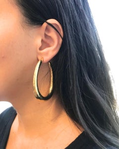 Ippolita Earrings 18k Gold Hammered Hoop Earrings Oval Hoops
