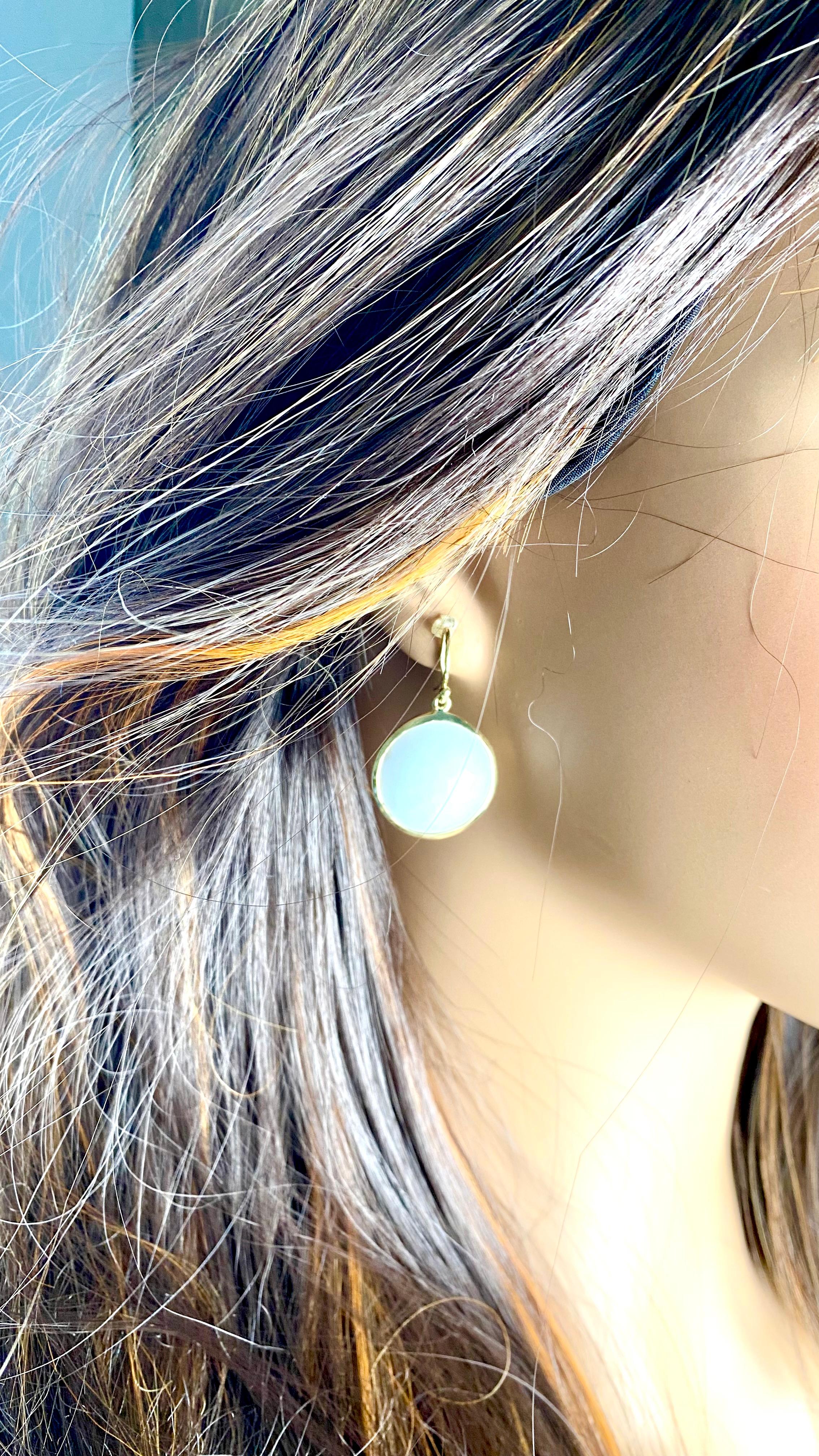 Women's Ippolita Lollipop Collection 18K Yellow Gold Opaque White Crystal Earrings For Sale