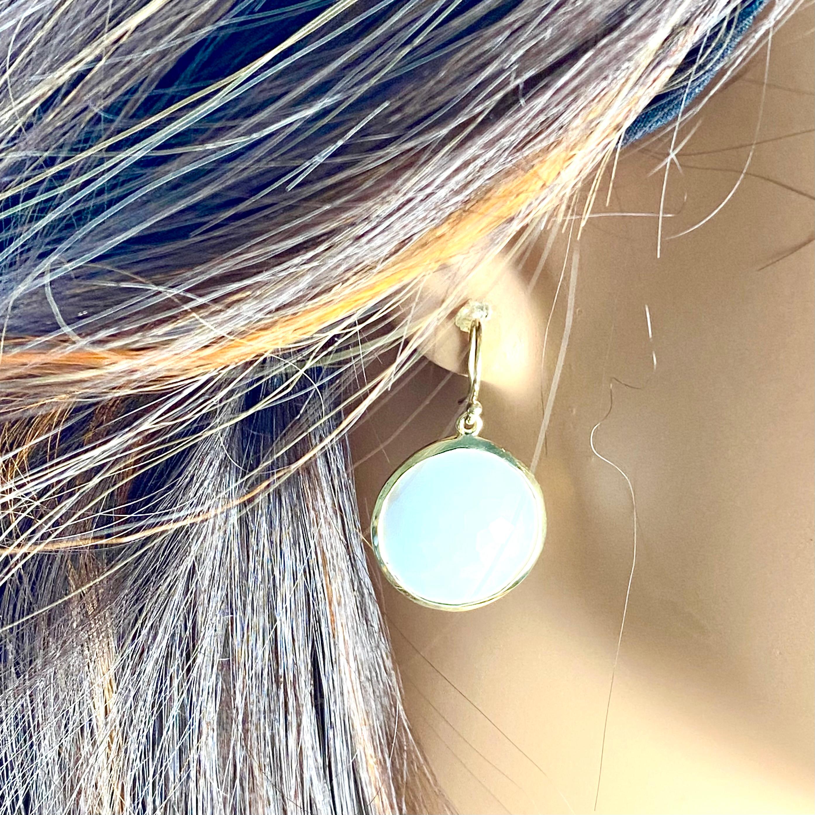 Ippolita Lollipop Collection 18K Yellow Gold Opaque White Crystal Earrings For Sale 4