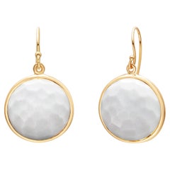 Ippolita Lollipop Collection 18K Yellow Gold Opaque White Crystal Earrings