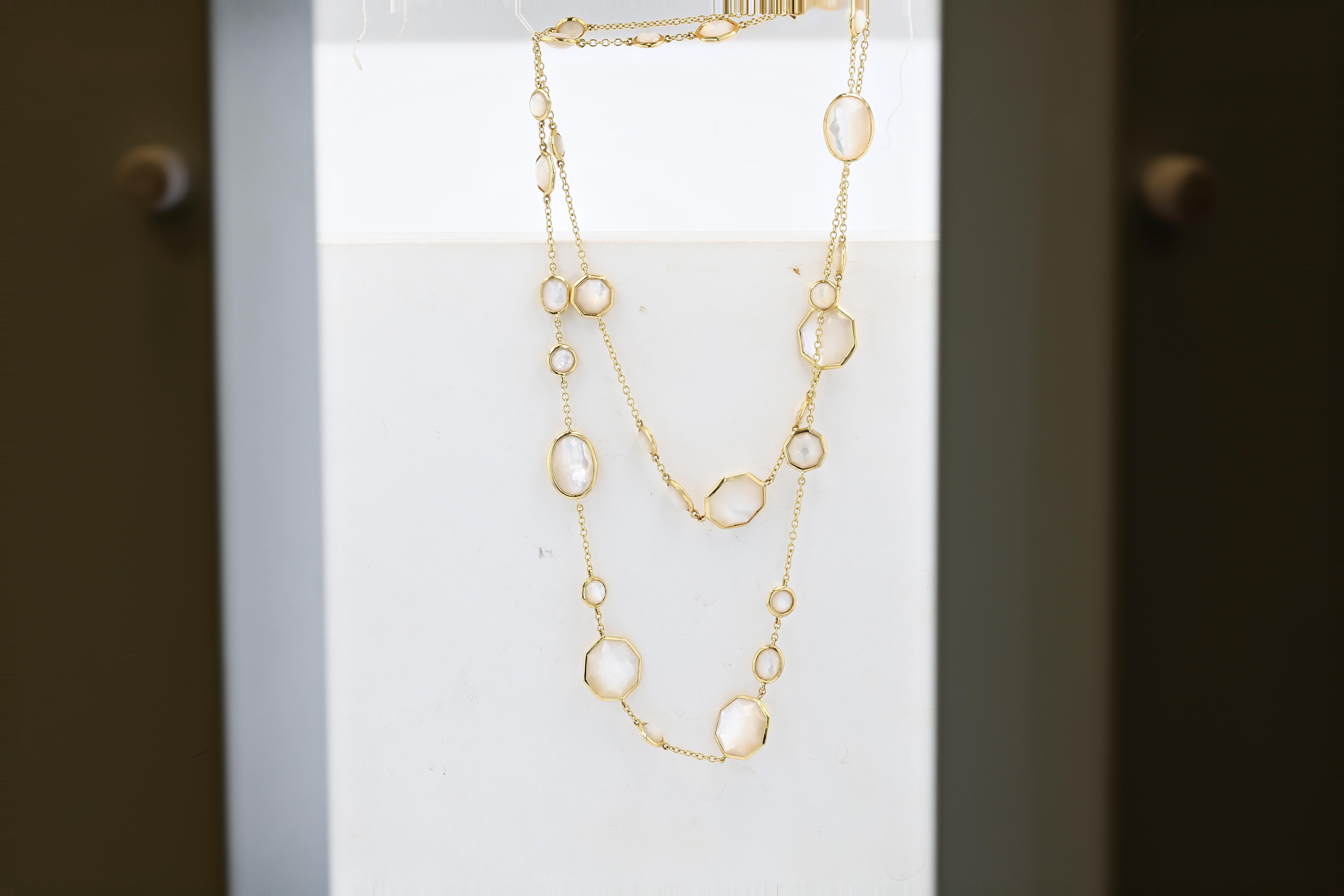 Contemporary Ippolita Gold and Mother-of-Pearl Rock Candy Longchain Necklace For Sale