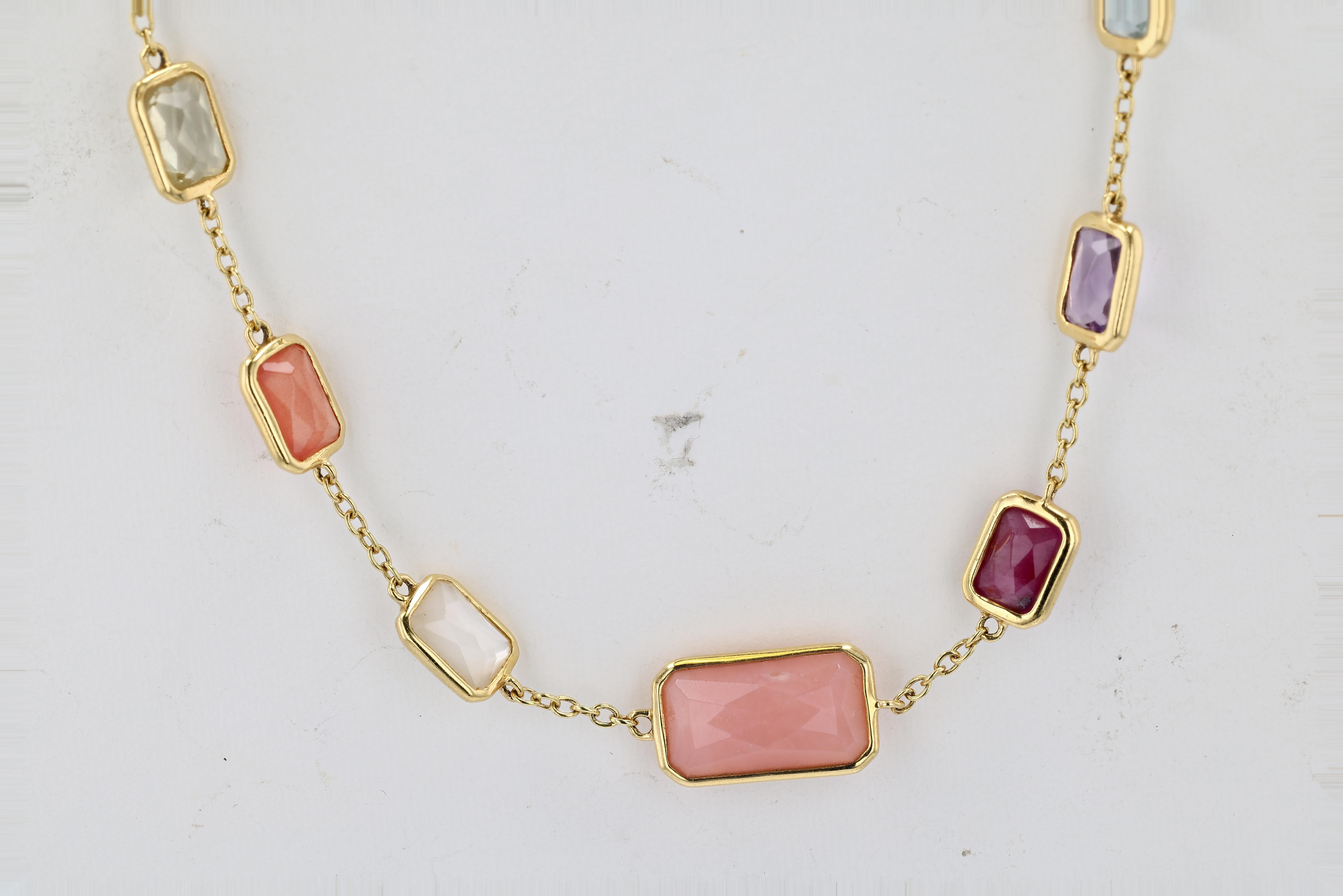 Contemporary Ippolita Gold and Multicolored Gemstone Rock Candy Longchain Necklace