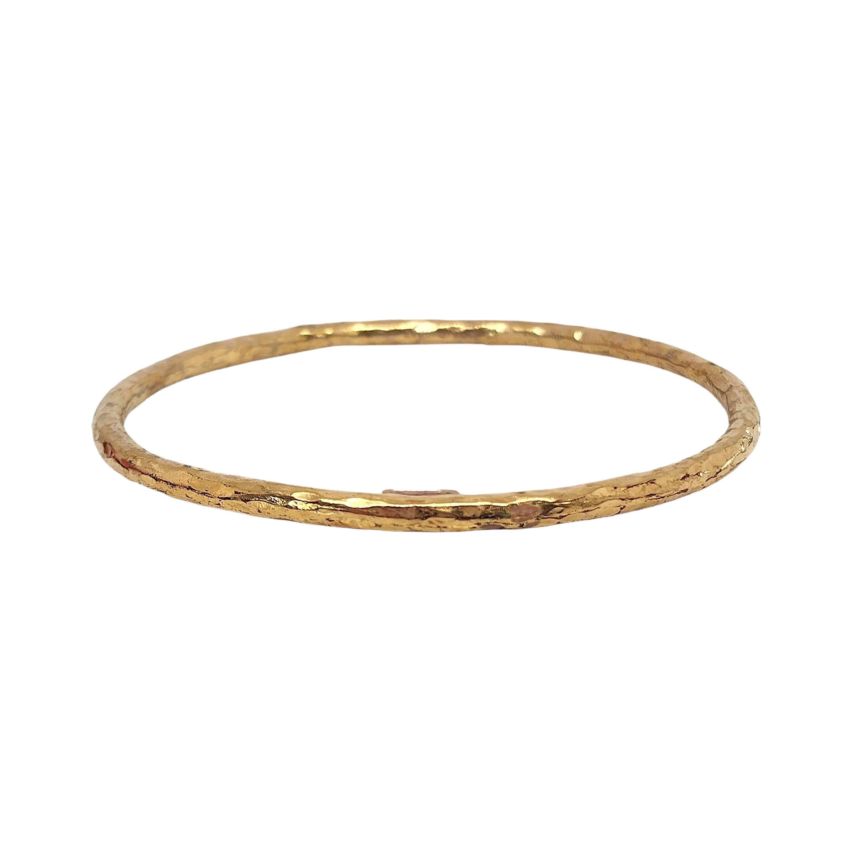 Ippolita Gold Over Sterling Silver Hammered Bangle Bracelet In Good Condition In Washington Depot, CT