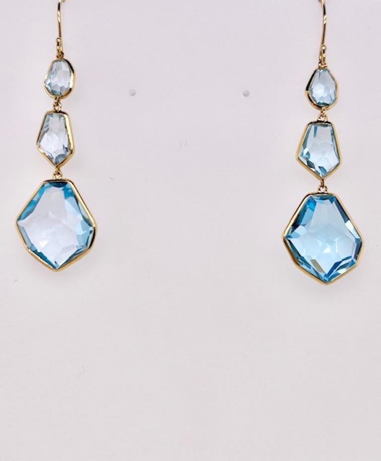 Brilliant Cut Ippolita Gold and Topaz Triple Drop Earrings