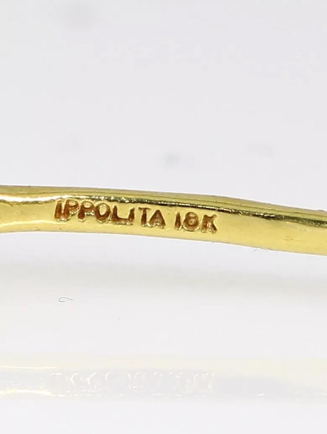 Women's Ippolita Green Peridot Large Hoop Earrings 18K Yellow Gold