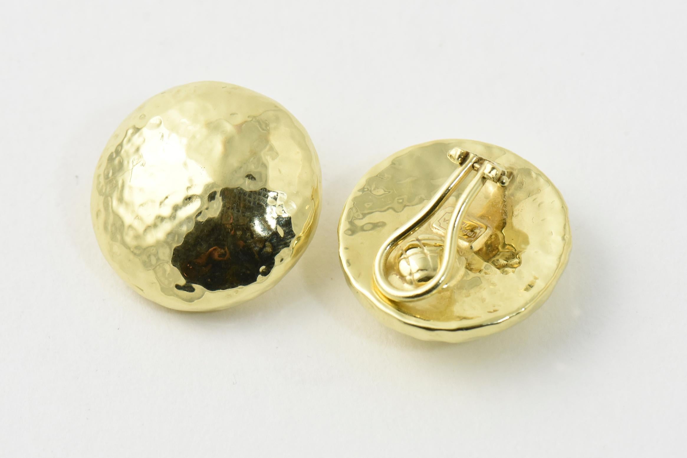 Women's Ippolita Hammered Disc Gold Earrings