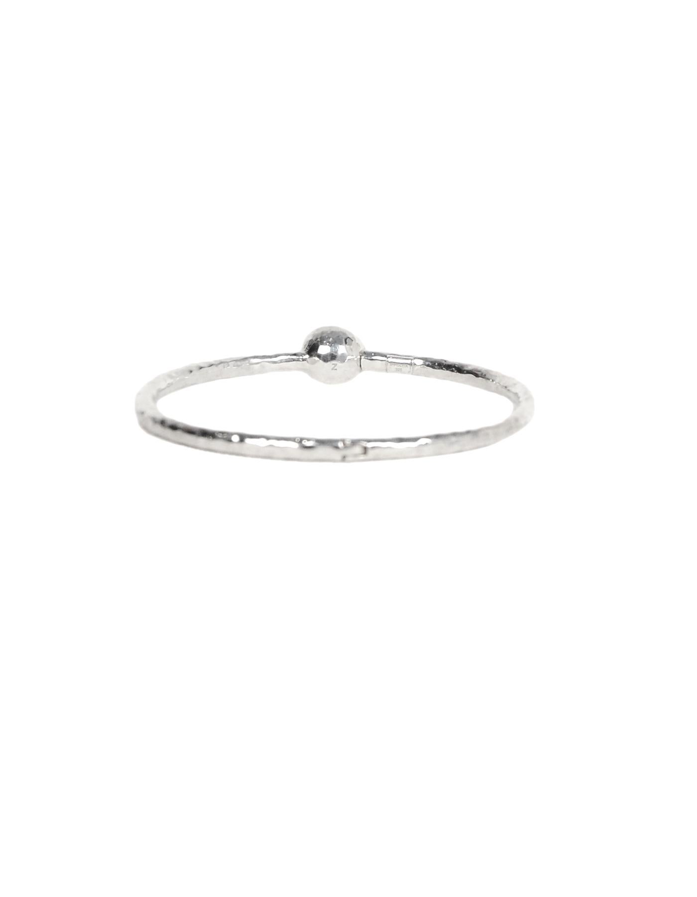 Ippolita Hammered Sterling Silver/Quartz Doublet Rock Candy Hinged Bangle In Excellent Condition In New York, NY
