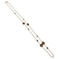 Ippolita Hematite Smokey Quartz Lollipop Yellow Gold Chain Necklace