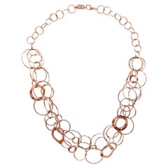 IPPOLITA Interlinked Circles Sterling Silver Rose Gold Vermeil Layer Necklace