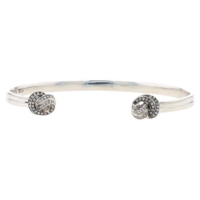 Ippolita Knot Cuff Diamond Bracelet 6 1/2" - Sterling 925 Round .58ctw SB1005DIA For Sale