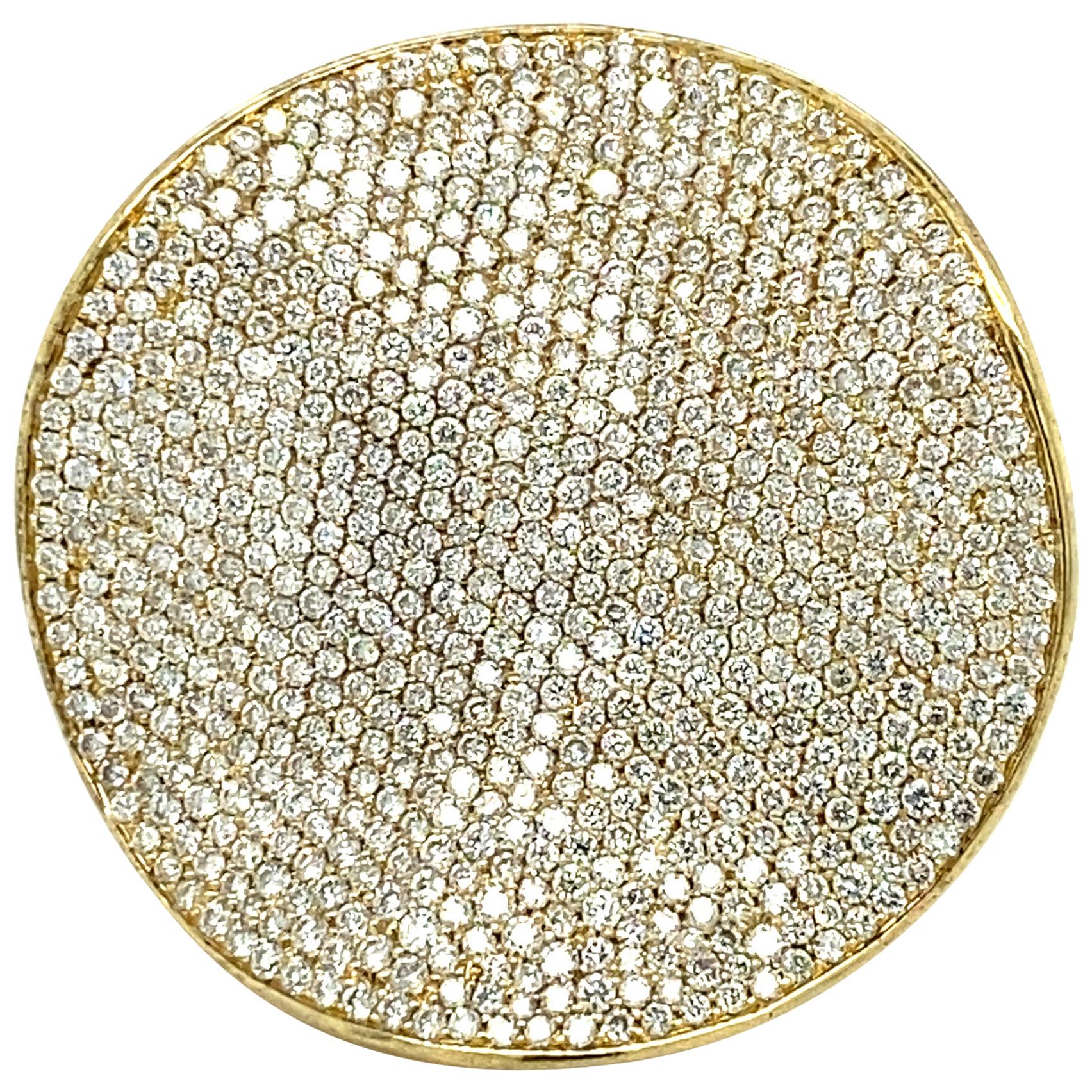 Ippolita Large 18 Karat Stardust Gold and Pave Diamond Flower Ring For Sale