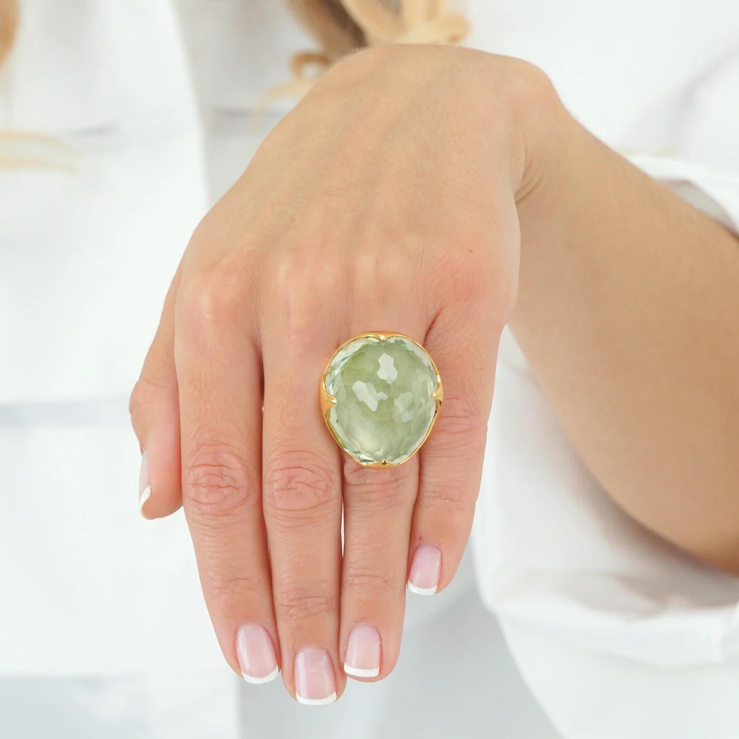 Ippolita Large Green Quartz Rock Candy Ring In Excellent Condition In Litchfield, CT