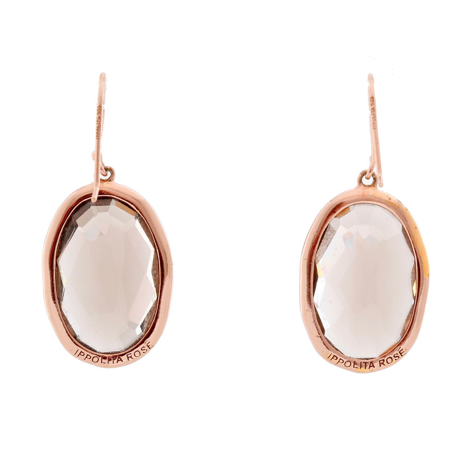 Ippolita Large Smoky Quartz Tear Drop Earrings  -  These are the large size and they go with everything. It’s like they pick up the color of what you wear. Set in Rose gold they are 1