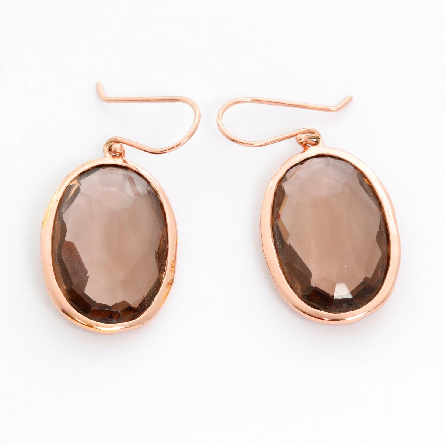 Ippolita Large Smoky Quartz Tear Drop Earrings In Excellent Condition In Dallas, TX