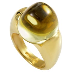 Ippolita Lemon Quartz 18 Karat Yellow Gold Elevated Ring