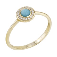 Ippolita Lollipop 18 Karat Yellow Gold Diamond Turquoise Ladies Halo Ring