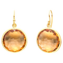 Ippolita Lollipop Collection Créoles en or 18 carats avec deux grandes pierres précieuses en citrine