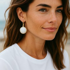 Ippolita Lollipop Collection 18K Yellow Gold Opaque White Crystal Earrings