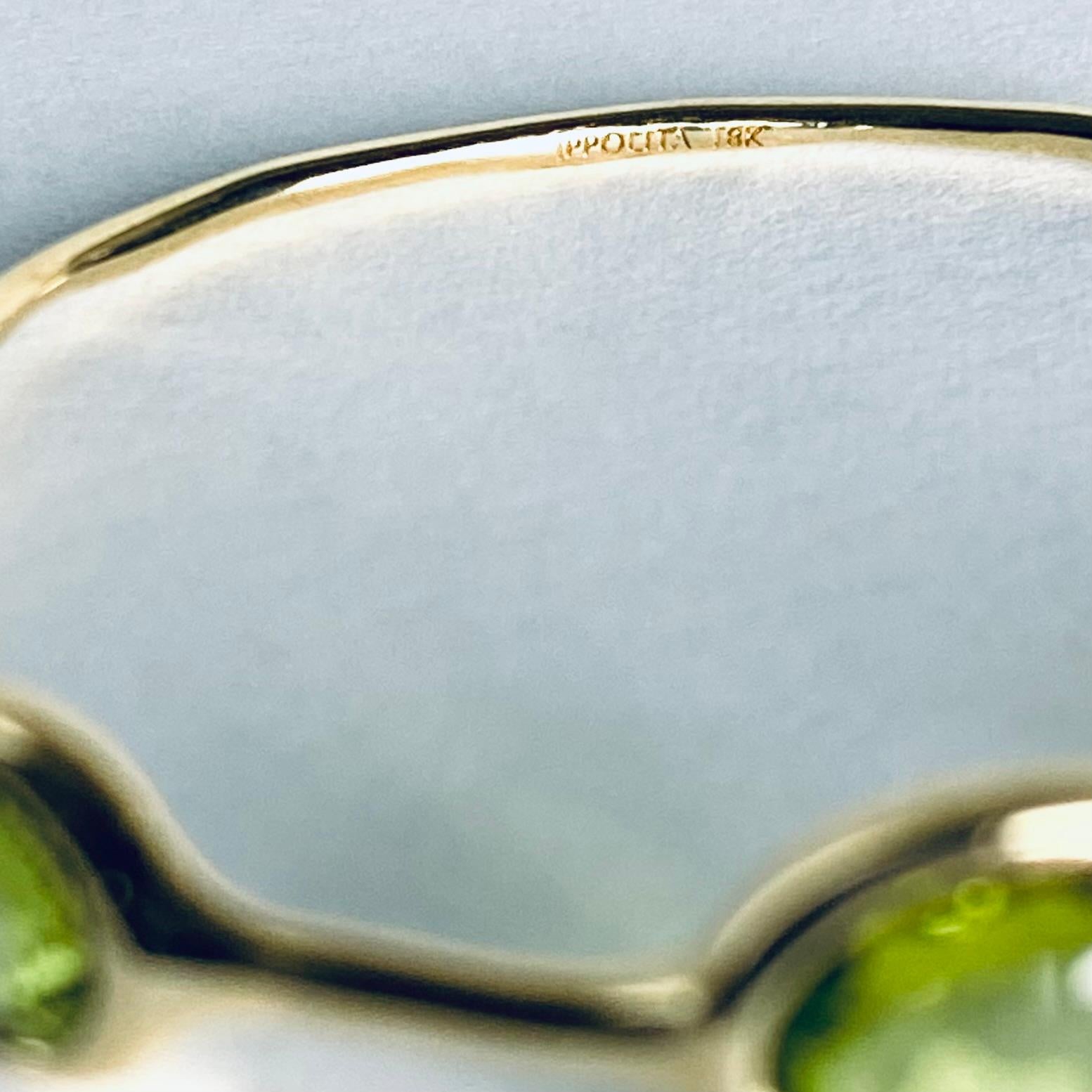 Women's Ippolita Lollipop Collection Green Prasiolite Quartz 18k Gold Hoop Earring For Sale