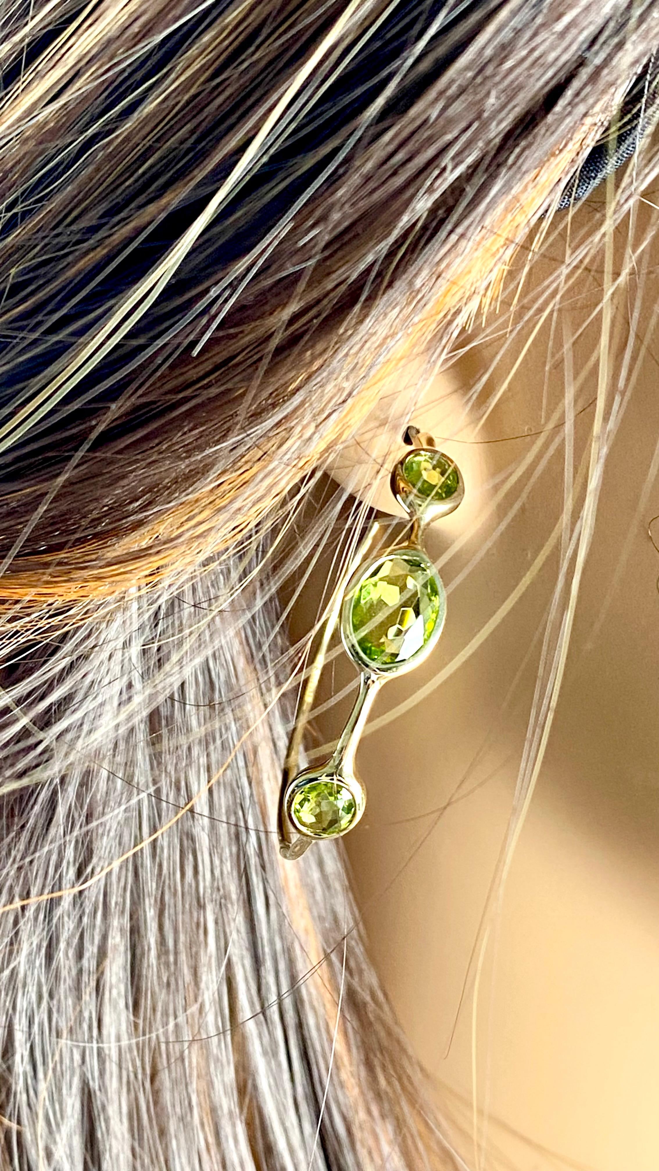 Ippolita Lollipop Collection Green Prasiolite Quartz 18k Gold Hoop Earring For Sale 2