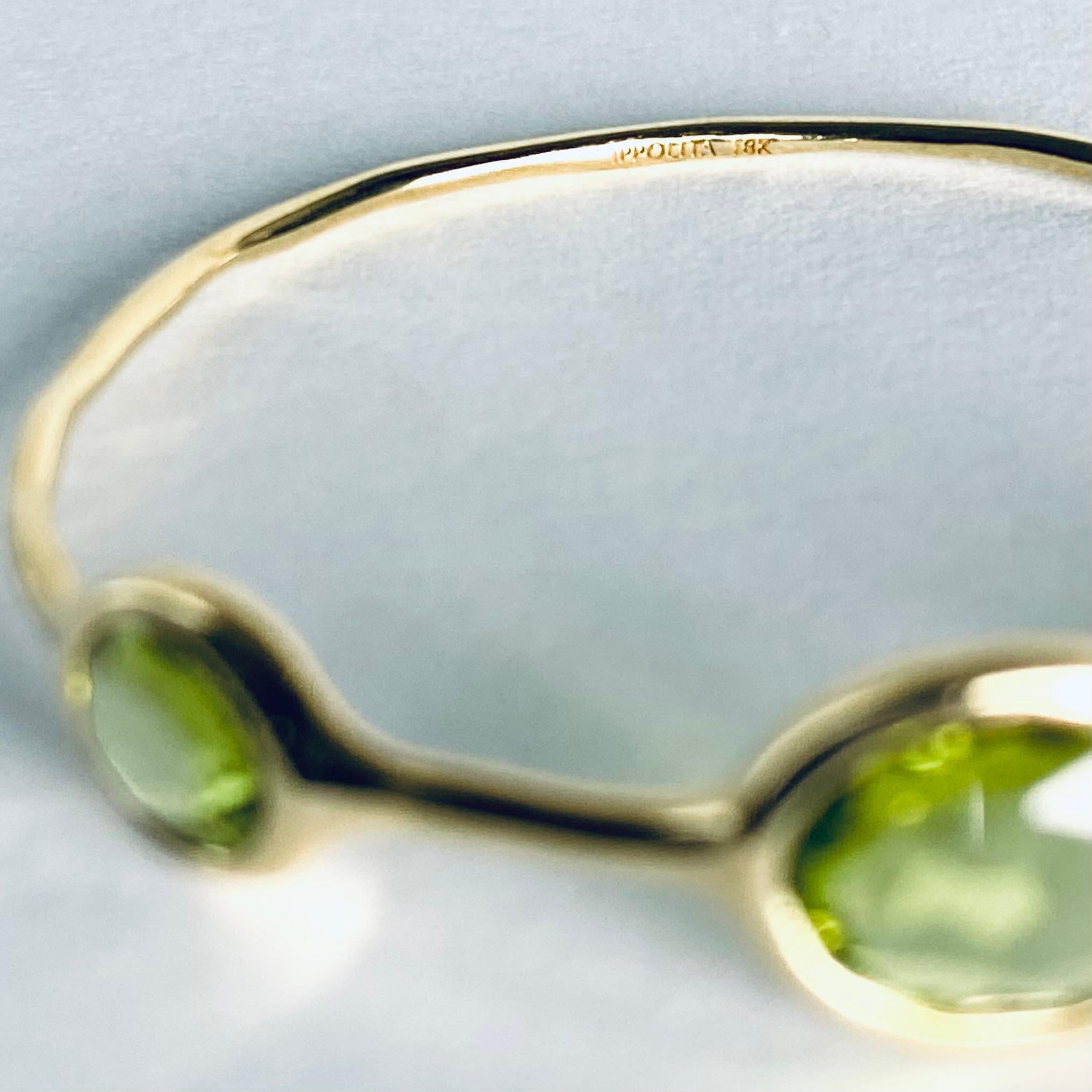 Ippolita Lollipop Collection Green Prasiolite Quartz 18k Gold Hoop Earring For Sale 3