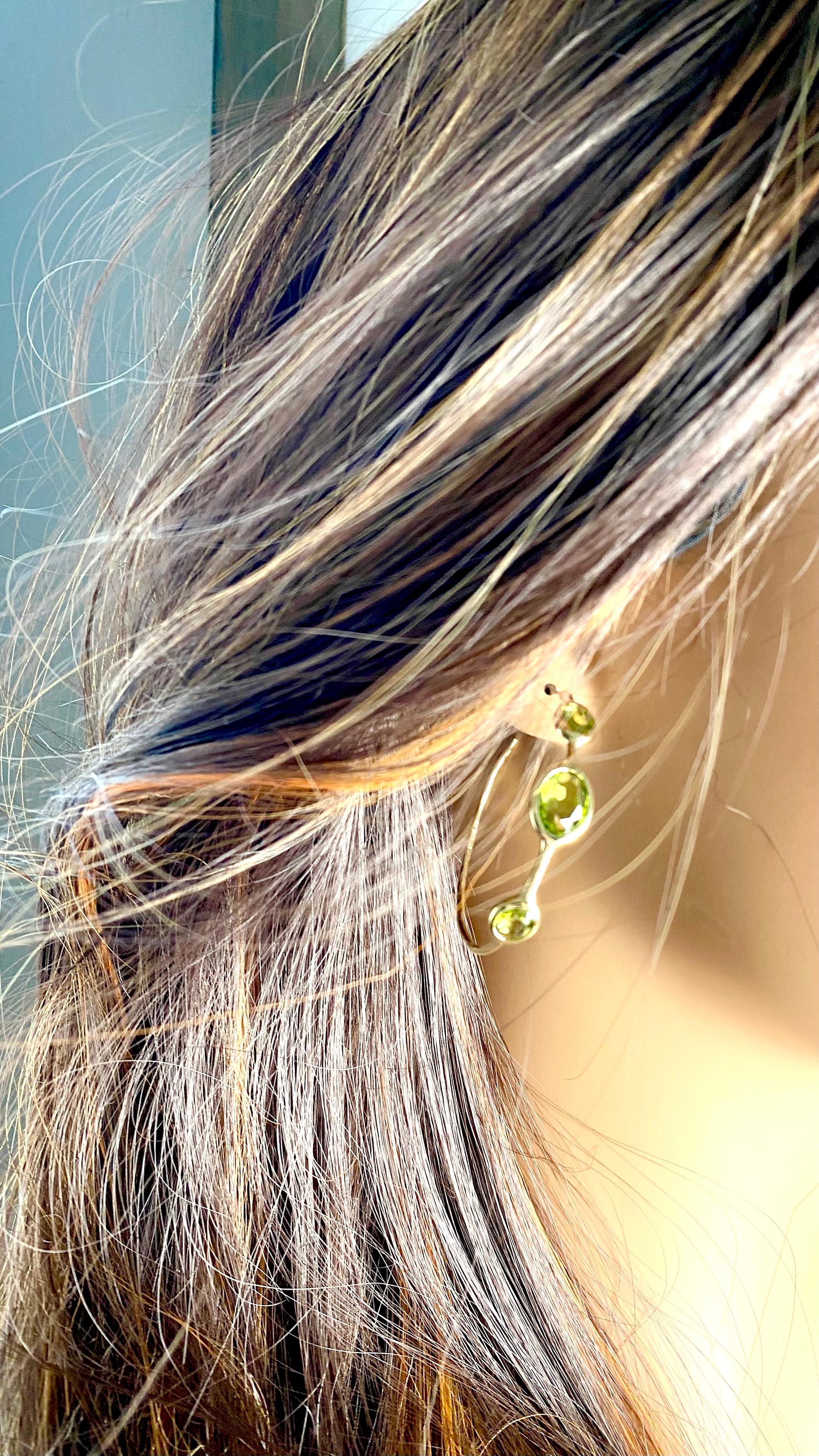 Ippolita Lollipop Collection Green Prasiolite Quartz 18k Gold Hoop Earring For Sale 4