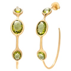 Ippolita Lollipop Collection Green Prasiolite Quartz 18k Gold Hoop Earring