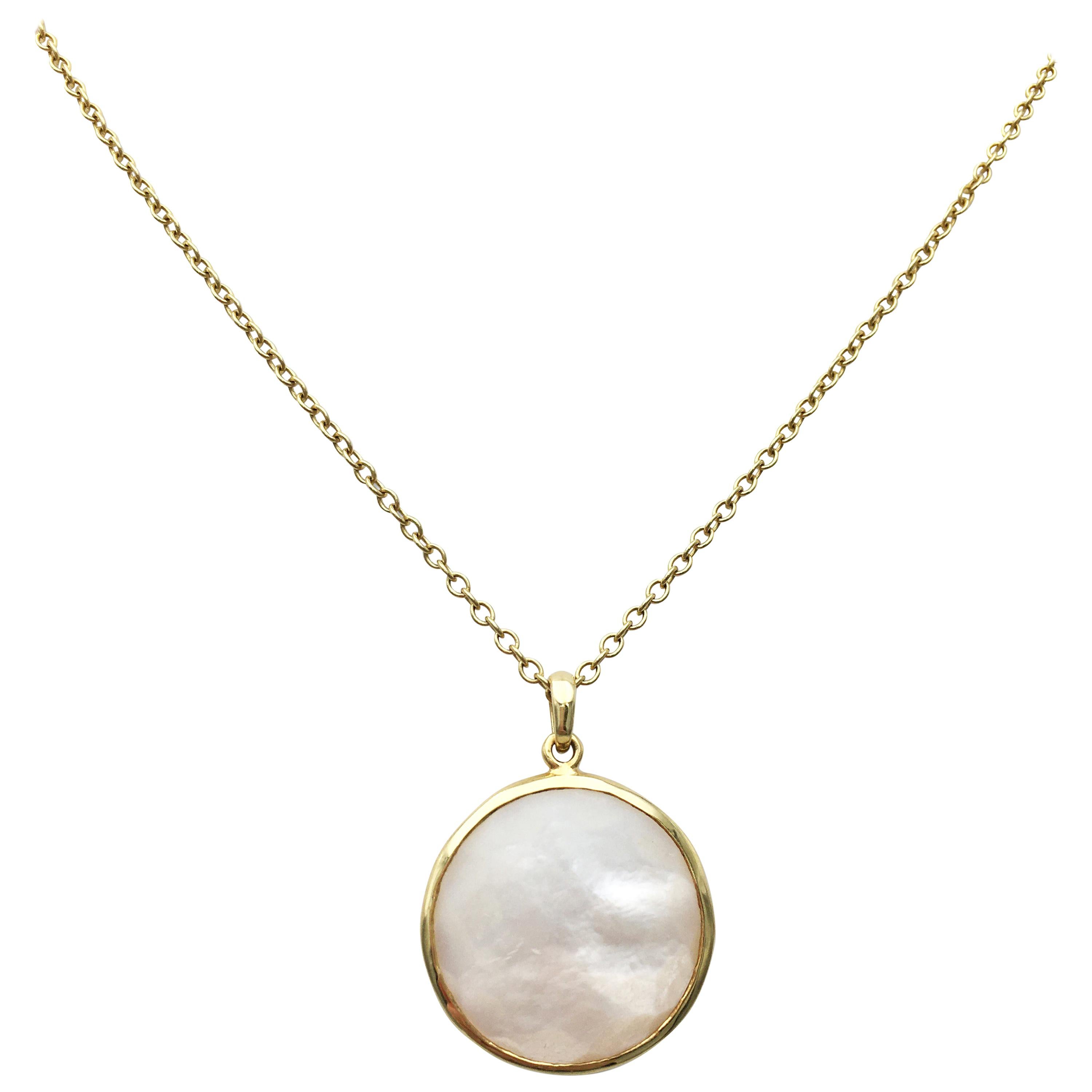 Ippolita 'Lollipop' Gold and Mother of Pearl Doublet Pendant Necklace