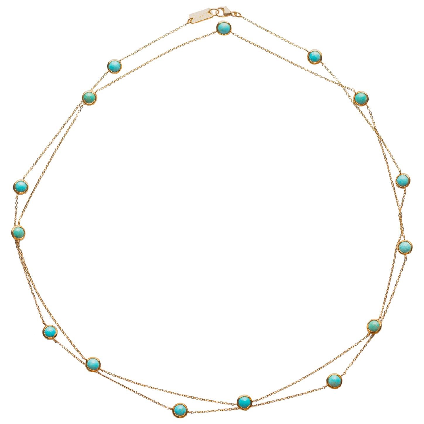 Ippolita Lollipop Lollitini Turquoise 18 Karat Gold Necklace