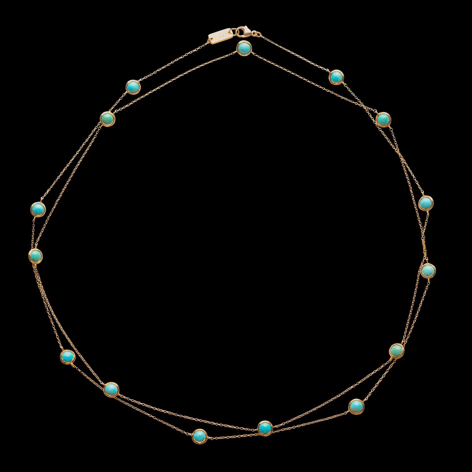 Round Cut Ippolita Lollipop Lollitini Turquoise 18 Karat Gold Necklace