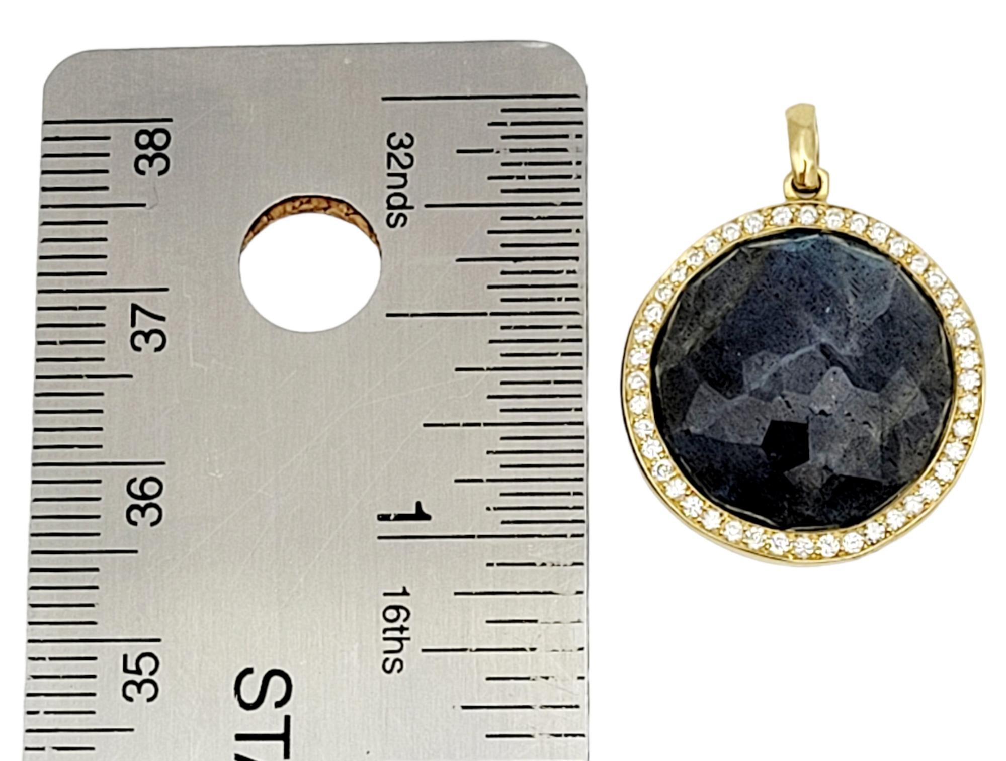 Ippolita Lollipop Medium Labradorite & Diamond Halo Pendant in 18 Karat Gold 4