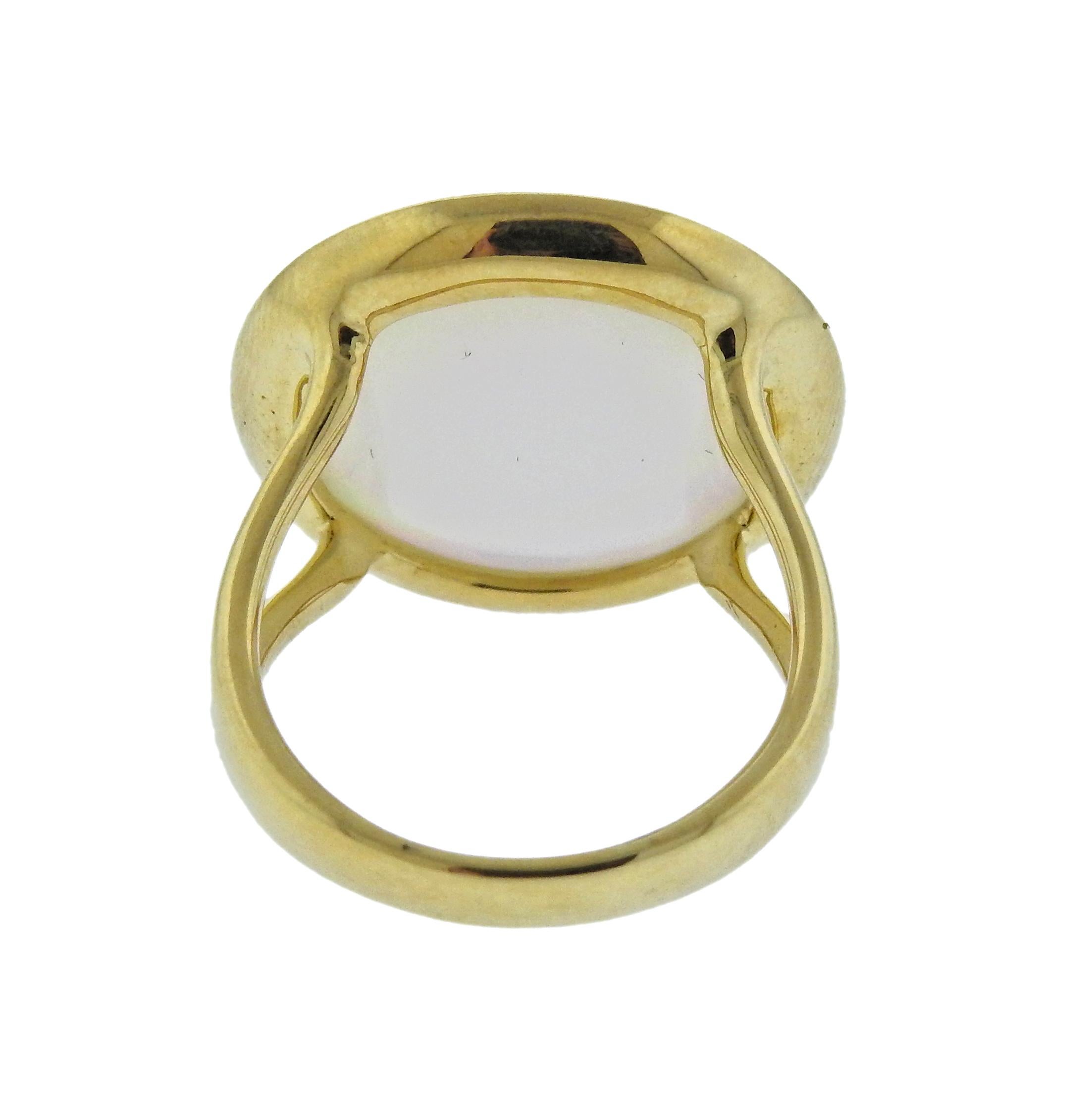 Ippolita Lollipop Mother-of-Pearl Ruby Gold Ring In New Condition In Lambertville, NJ