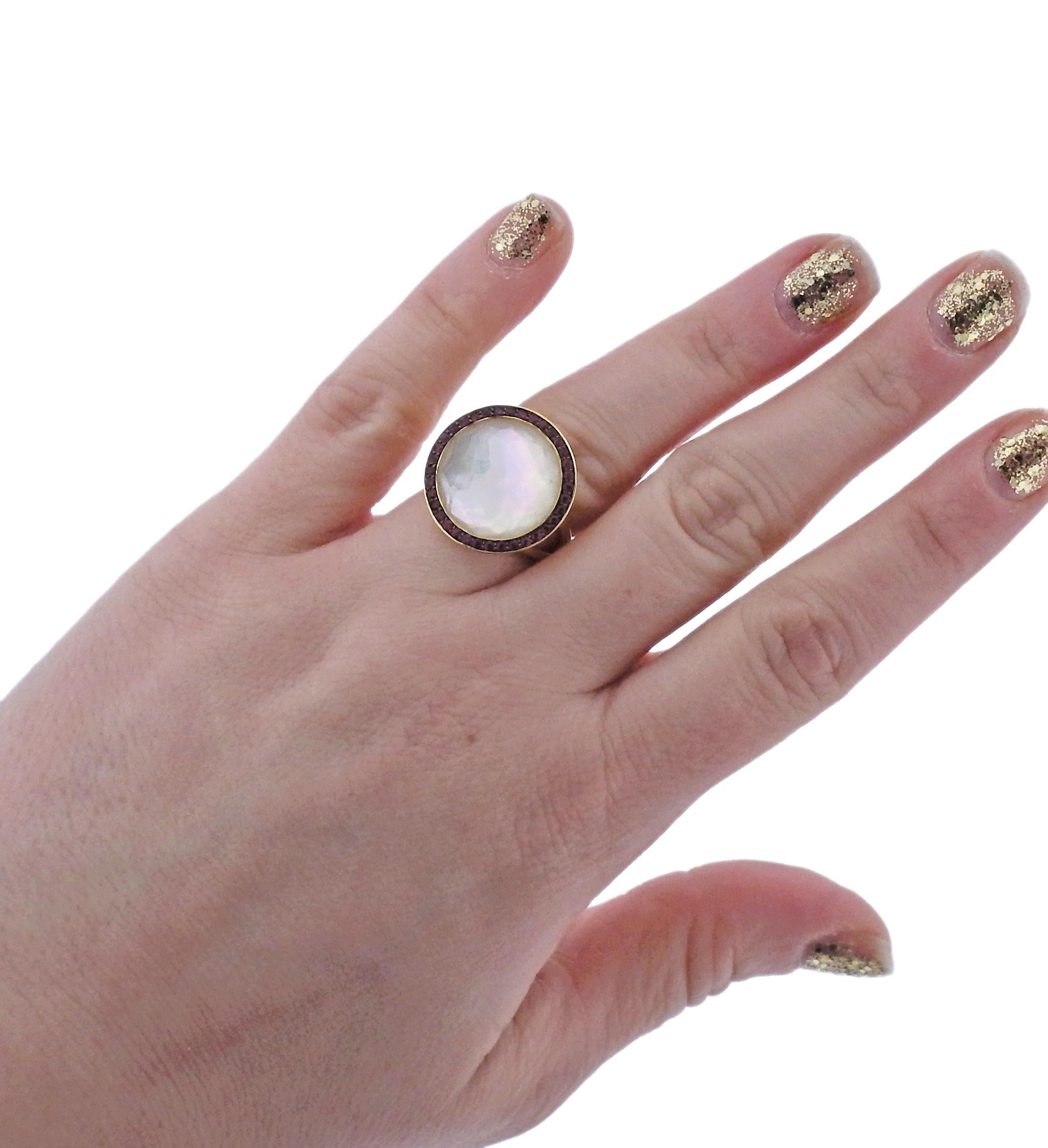Women's Ippolita Lollipop Mother-of-Pearl Ruby Gold Ring