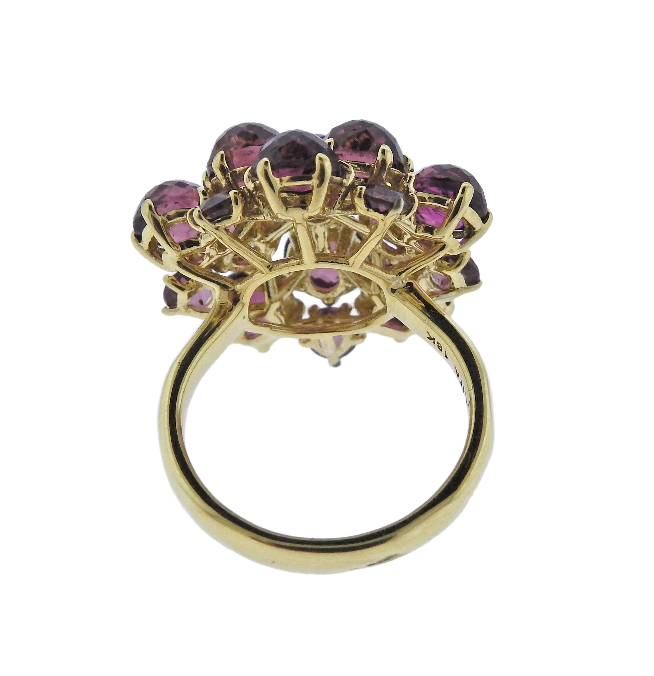Ippolita Lollipop Pink Sapphire Tourmaline Gold Ring In New Condition In Lambertville, NJ