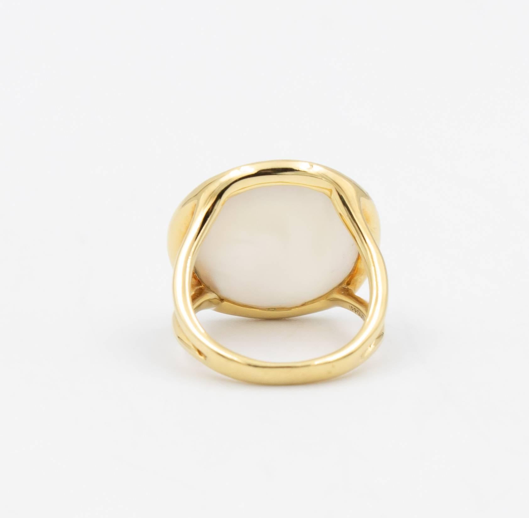 Women's Ippolita Lollipop Ring in 18 Karat Gold with Diamonds and Mother-of-Pearl