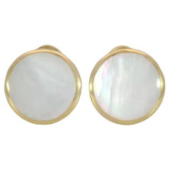 Ippolita Lollipop Round Mother of Pearl Clip on Earrings in 18 Karat Gold