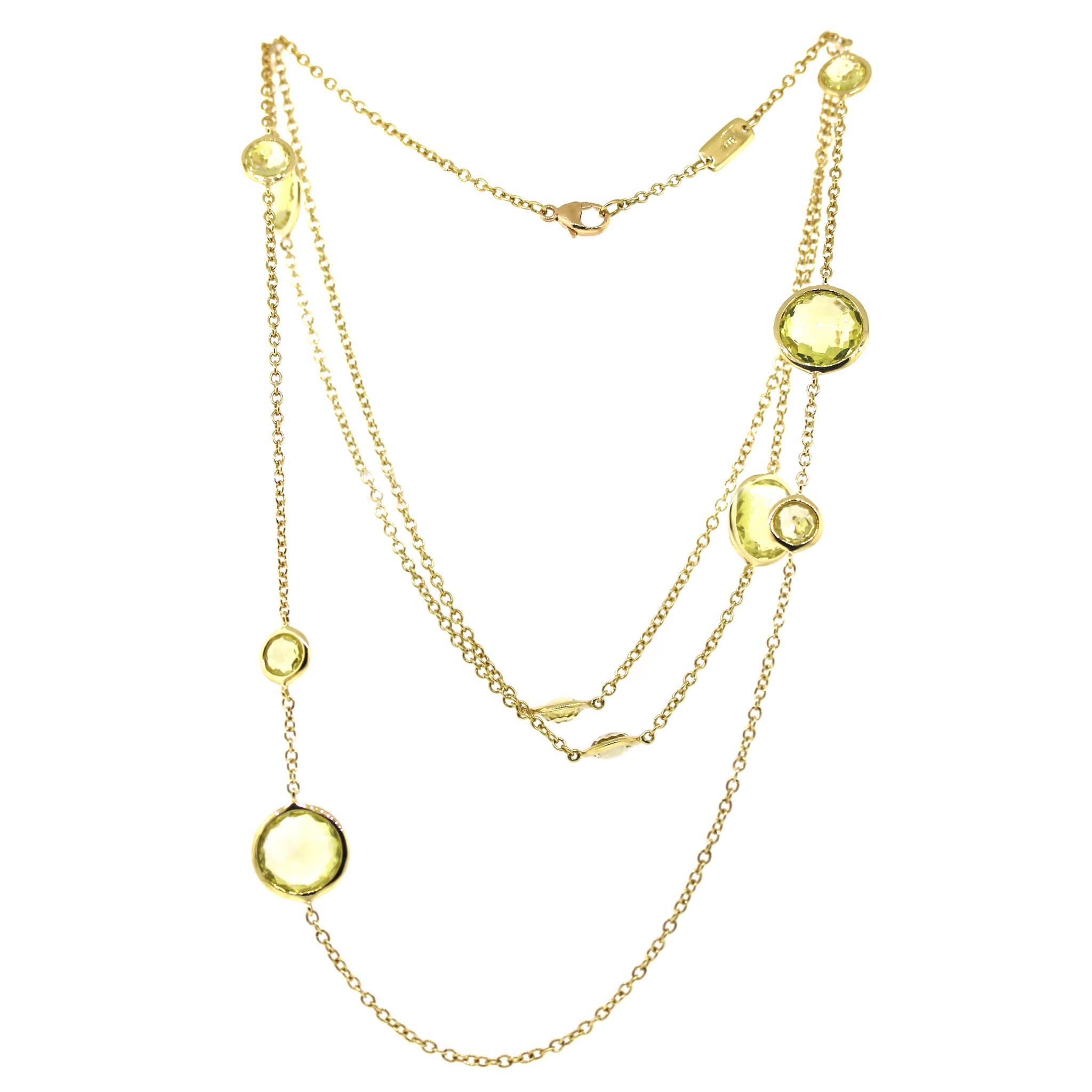 Lange Halskette aus goldenem Citrin von Ippolita Lollitini Rock Candy